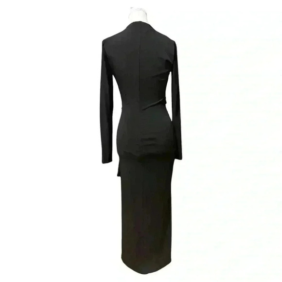 White House Black Market Long Sleeve Ruched Body Con Dress Size 2 - Picture 4 of 11